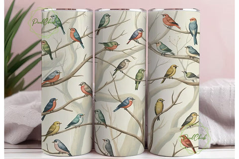 Birds on Branches 20oz Tumbler Wrap Sublimation PixelChick 