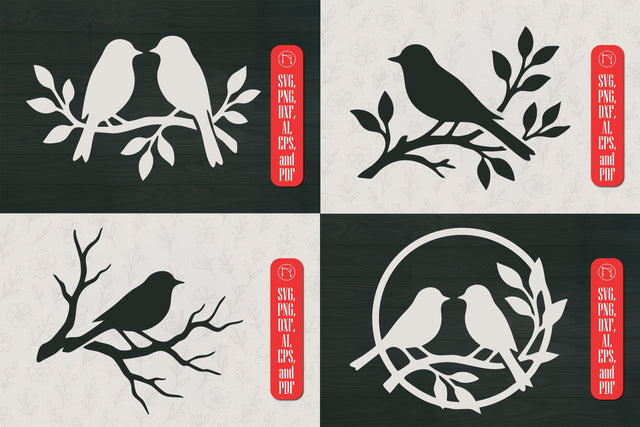 Birds on Tree Branch SVG Cut File Bundle SVG MD JOYNAL ABDIN 