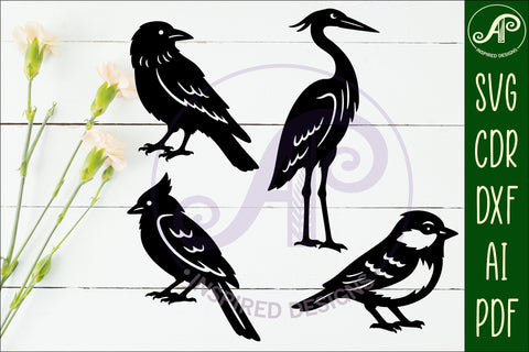 Birds silhouette laser cut outs SVG files SVG APInspireddesigns 
