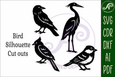Birds silhouette laser cut outs SVG files SVG APInspireddesigns 