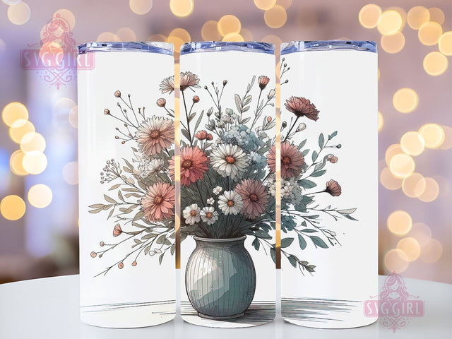 Birth Month Floral Bouquet 20oz Tumbler Wrap Sublimation Design, Straight Tapered Tumbler Wrap, Birth Month Flower Tumbler Png, Instant Digital Download Sublimation SvggirlplusArt 