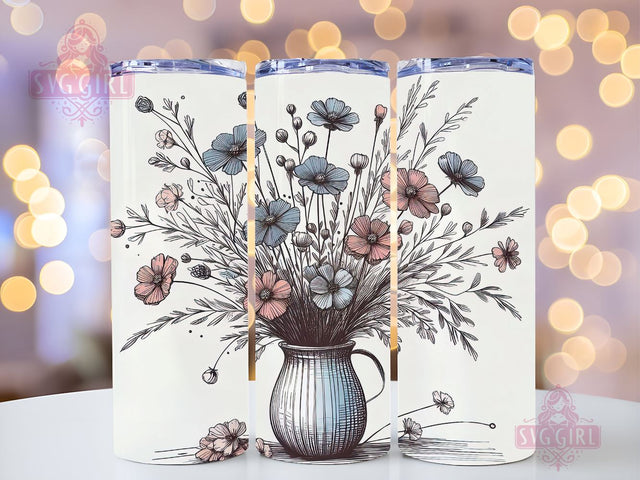 Birth Month Floral Bouquet 20oz Tumbler Wrap Sublimation Design, Straight Tapered Tumbler Wrap, Birth Month Flower Tumbler Png, Instant Digital Download Sublimation SvggirlplusArt 