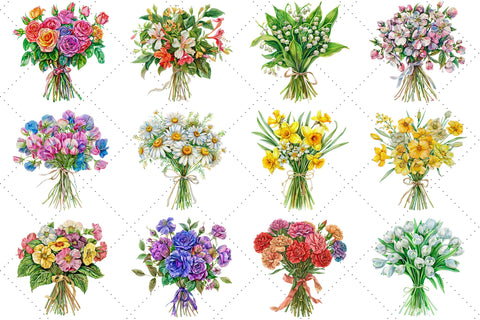 Birth Month Flower Clipart, Birth Flower PNG, Antique Floral PNG, Personalized Flower Bouquet Graphic, Birthday Flower, Floral Botanical PNG Sublimation FloridPrintables 