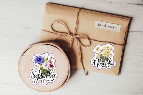 Birth Month Flower Stickers Bundle Sublimation Regulrcrative 