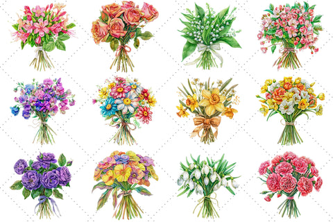 Birth Month Flower Sublimation Clipart Sublimation FloridPrintables 