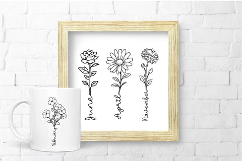 Birth Month Flowers SVG Bundle, Birth Flowers Cut Files SVG OrangeBrushStudio 