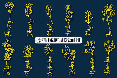 Birth Month Flowers SVG Bundle SVG MD JOYNAL ABDIN 