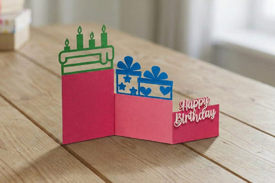 Birthday Accordion Card, 3D Birthday card SVG zafrans studio 