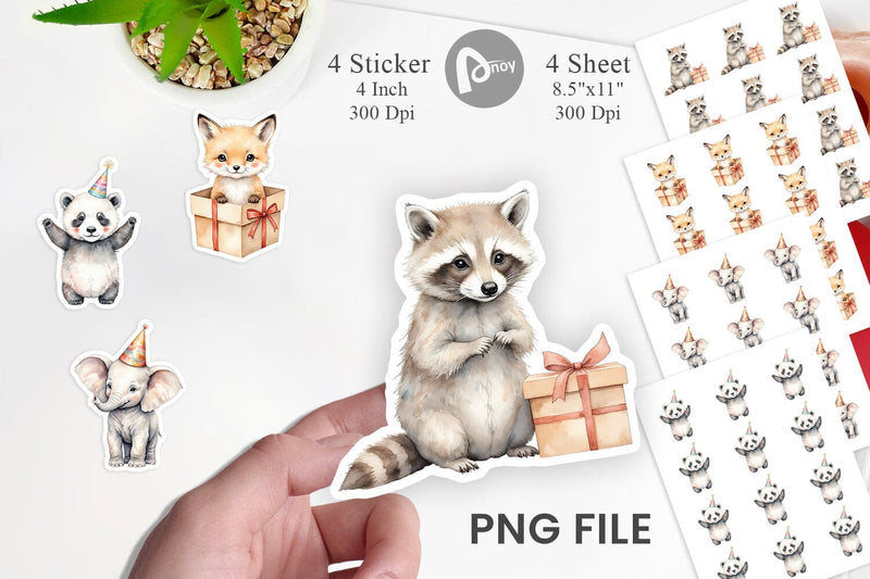 Birthday Baby Beasts Sticker Sublimation artnoy 