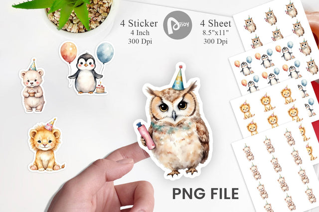 Birthday Baby Beasts Sticker Sublimation artnoy 