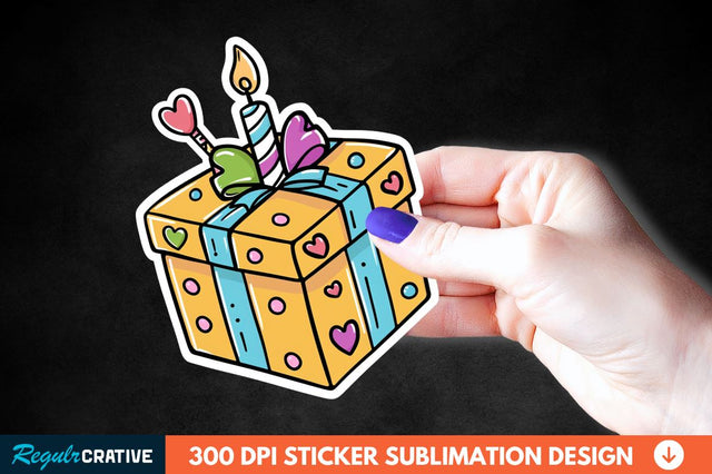 Birthday Box Sticker Clipart Sublimation Regulrcrative 