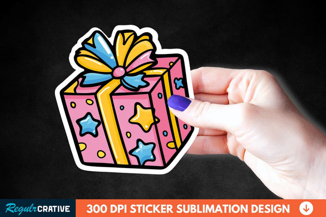Birthday Box Sticker Clipart Sublimation Regulrcrative 