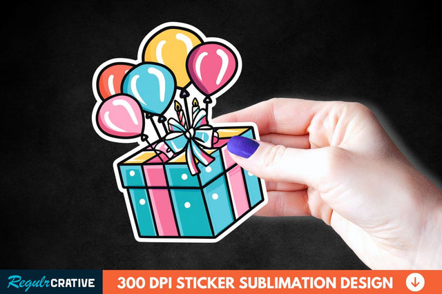 Birthday Box Sticker Clipart Sublimation Regulrcrative 