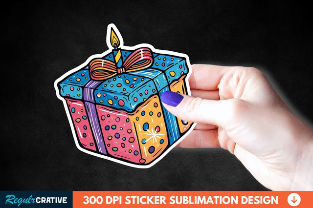 Birthday Box Sticker Clipart Sublimation Regulrcrative 
