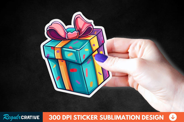 Birthday Box Sticker Clipart Sublimation Regulrcrative 