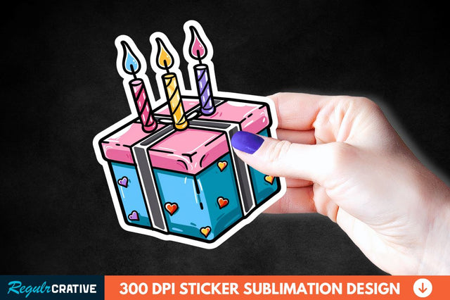 Birthday Box Sticker Clipart Sublimation Regulrcrative 