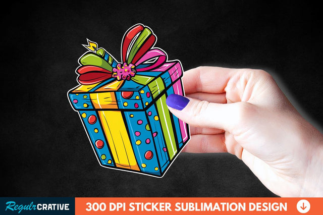 Birthday Box Sticker Clipart Sublimation Regulrcrative 