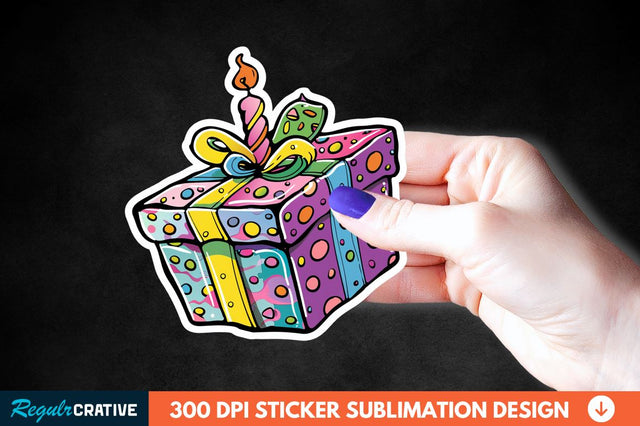 Birthday Box Sticker Clipart Sublimation Regulrcrative 