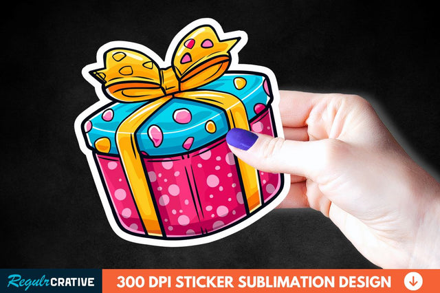 Birthday Box Sticker Clipart Sublimation Regulrcrative 
