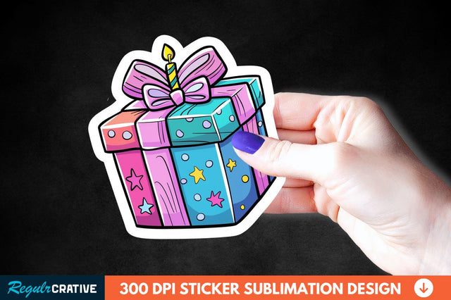 Birthday Box Sticker Clipart Sublimation Regulrcrative 