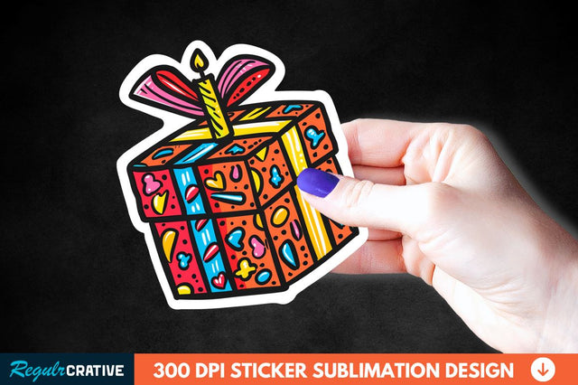 Birthday Box Sticker Clipart Sublimation Regulrcrative 