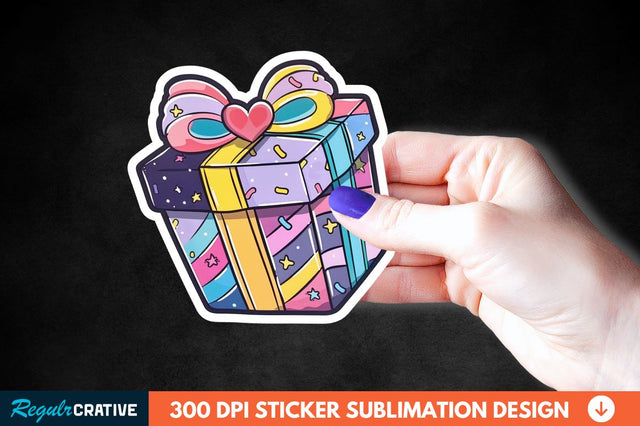Birthday Box Sticker Clipart Sublimation Regulrcrative 