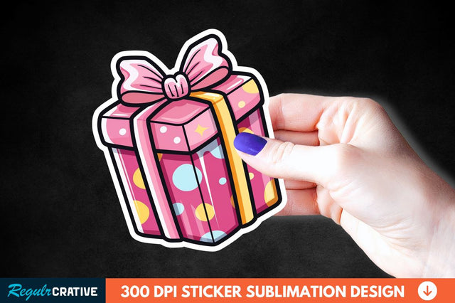 Birthday Box Sticker Clipart Sublimation Regulrcrative 