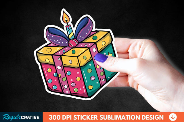 Birthday Box Sticker Clipart Sublimation Regulrcrative 