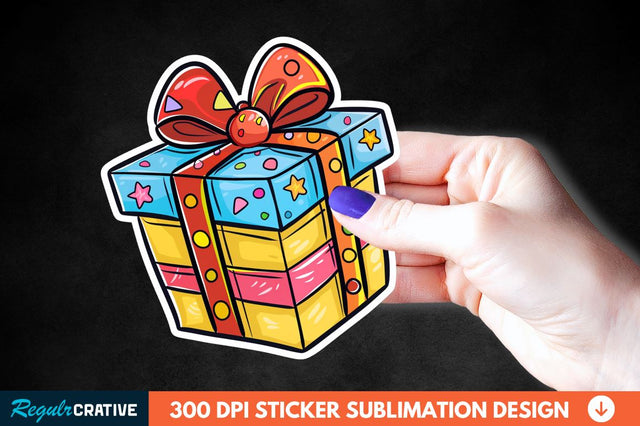 Birthday Box Sticker Clipart Sublimation Regulrcrative 