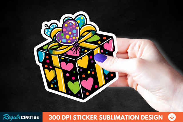 Birthday Box Sticker Clipart Sublimation Regulrcrative 