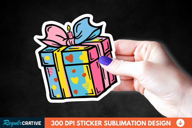 Birthday Box Sticker Clipart Sublimation Regulrcrative 