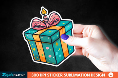 Birthday Box Sticker Clipart Sublimation Regulrcrative 