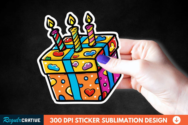 Birthday Box Sticker Clipart Sublimation Regulrcrative 