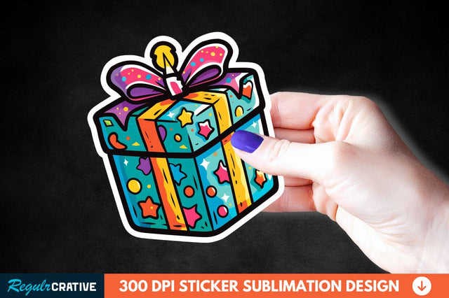 Birthday Box Sticker Clipart Sublimation Regulrcrative 