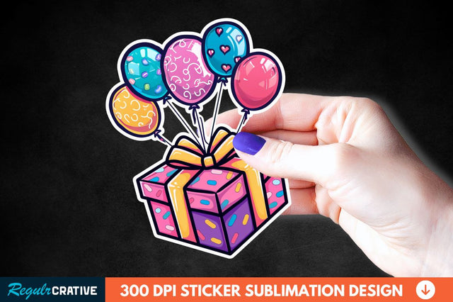 Birthday Box Sticker Clipart Sublimation Regulrcrative 