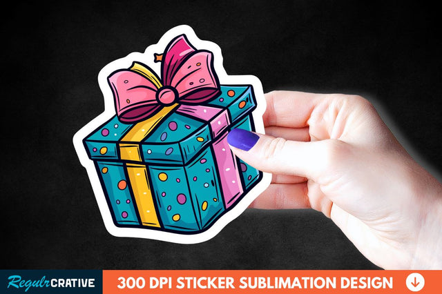 Birthday Box Sticker Clipart Sublimation Regulrcrative 