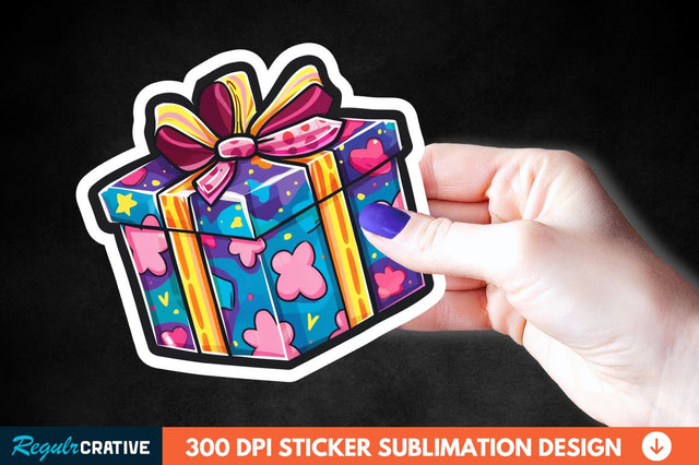 Birthday Box Sticker Clipart Sublimation Regulrcrative 