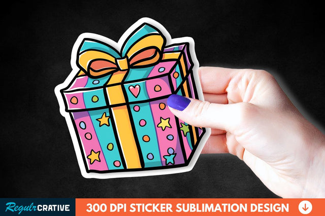 Birthday Box Sticker Clipart Sublimation Regulrcrative 