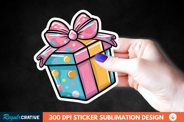 Birthday Box Sticker Clipart Sublimation Regulrcrative 