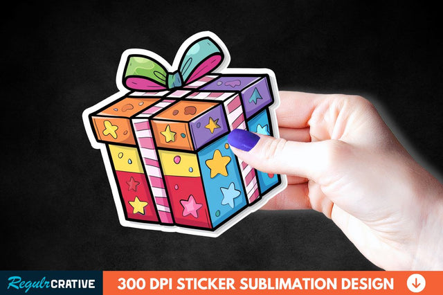Birthday Box Sticker Clipart Sublimation Regulrcrative 