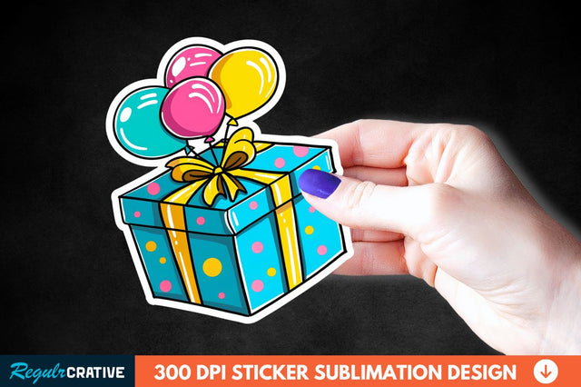 Birthday Box Sticker Clipart Sublimation Regulrcrative 