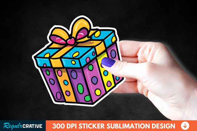 Birthday Box Sticker Clipart Sublimation Regulrcrative 