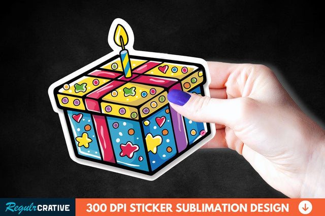 Birthday Box Sticker Clipart Sublimation Regulrcrative 