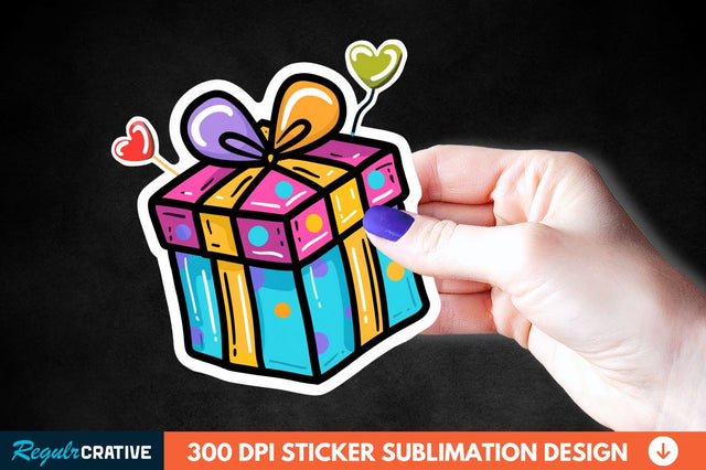 Birthday Box Sticker Clipart Sublimation Regulrcrative 