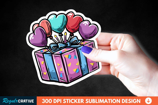 Birthday Box Sticker Clipart Sublimation Regulrcrative 