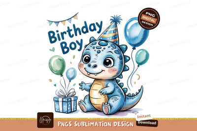 Birthday Boy Cute Dinosaur Sublimation Png Sublimation Designangry 