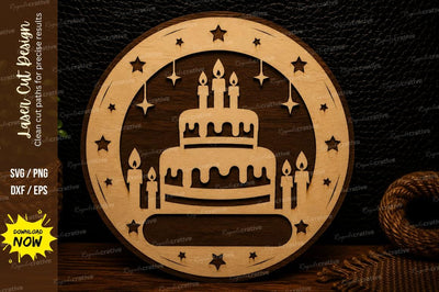 Birthday Cake Circle Laser Cut SVG Design SVG Regulrcrative 