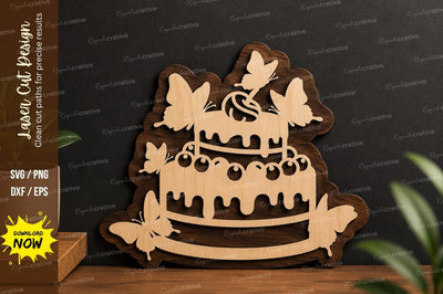 Birthday Cake Design laser cut svg File SVG Regulrcrative 