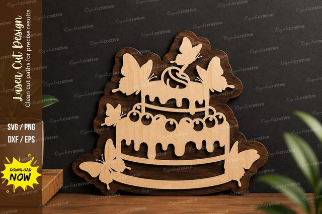 Birthday Cake Design laser cut svg File SVG Regulrcrative 