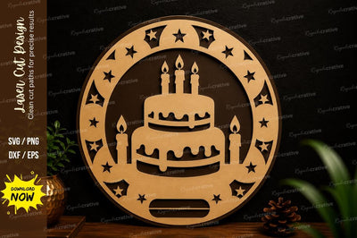 Birthday Cake Ornament Laser Cut SVG Design SVG Regulrcrative 